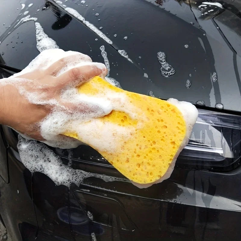 Figure-8 Car Wash Sponge Block – High-Density Foam, Yellow Car Wash Sponge Axl