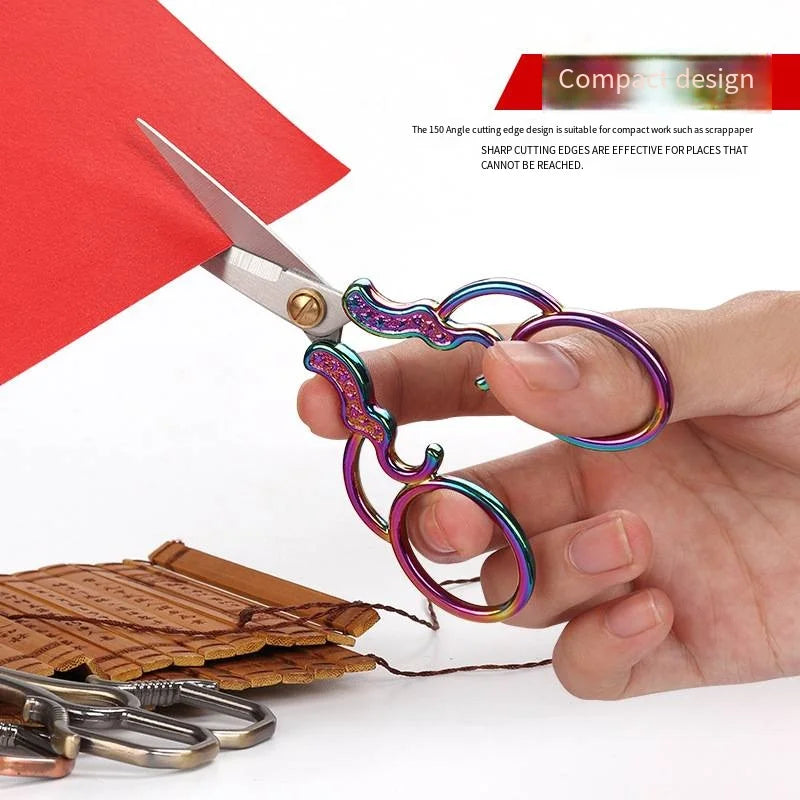 Gourd Pattern Vintage Stainless Steel Sewing Scissors 12.5cm Sewing Scissors Axl