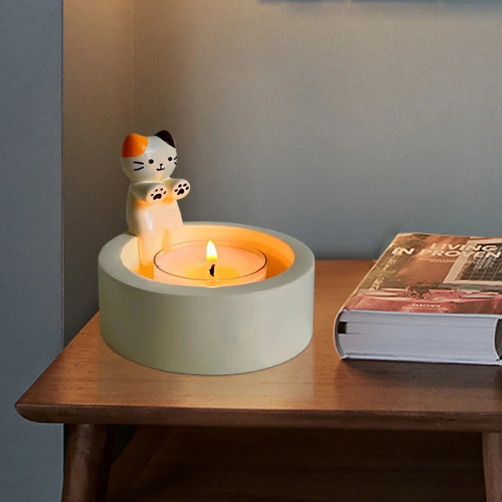 Cute Cat Candle Holder – Aromatherapy Candlestick Home Decor Candle Holder Axl