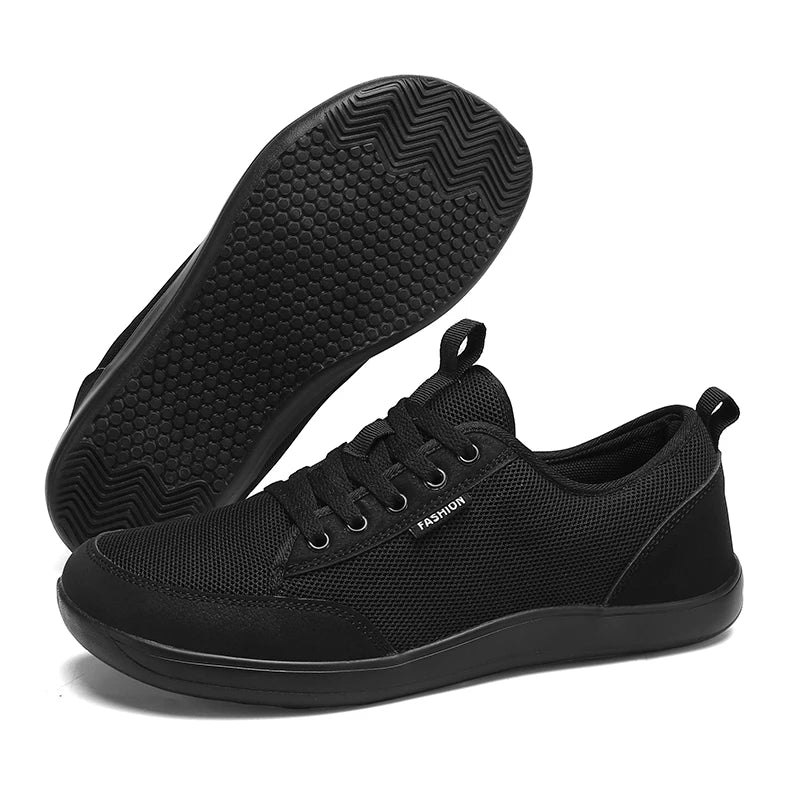 ZULIWAGN Men's Breathable Mesh Walking Shoes | Wide Fit Men's Walking Shoes Axl All Black 43