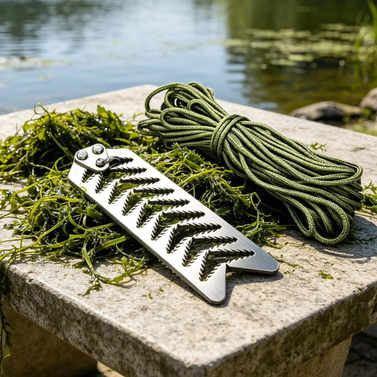 Foldable Pond Grass Cutter & Aquatic Weed Rake with 20m Rope Aquatic Weed Cutter Axl