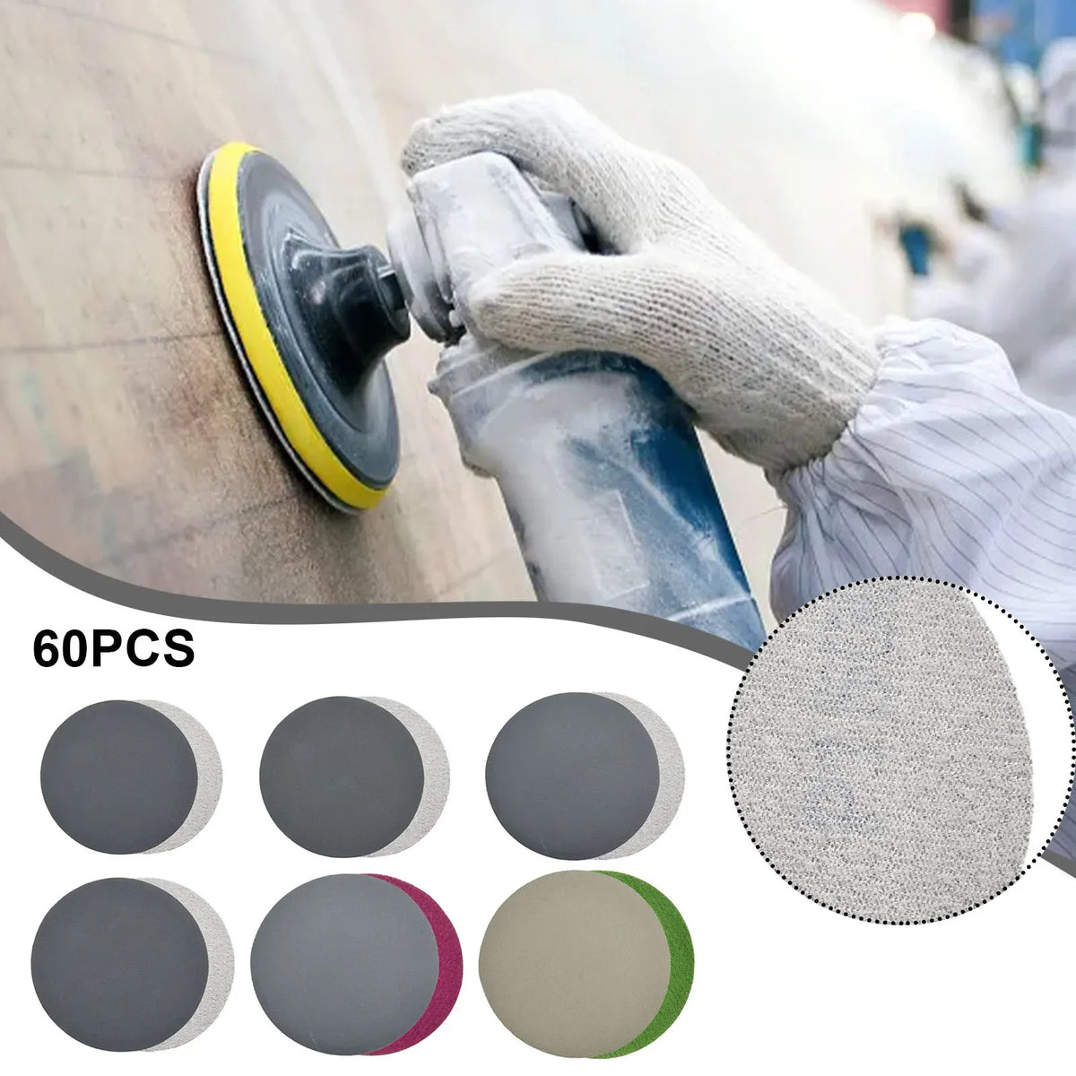 60-Pc 3" Sanding Discs Kit 800–3000 Grit | Wet & Dry Use Abrasive Sanding Discs Axl