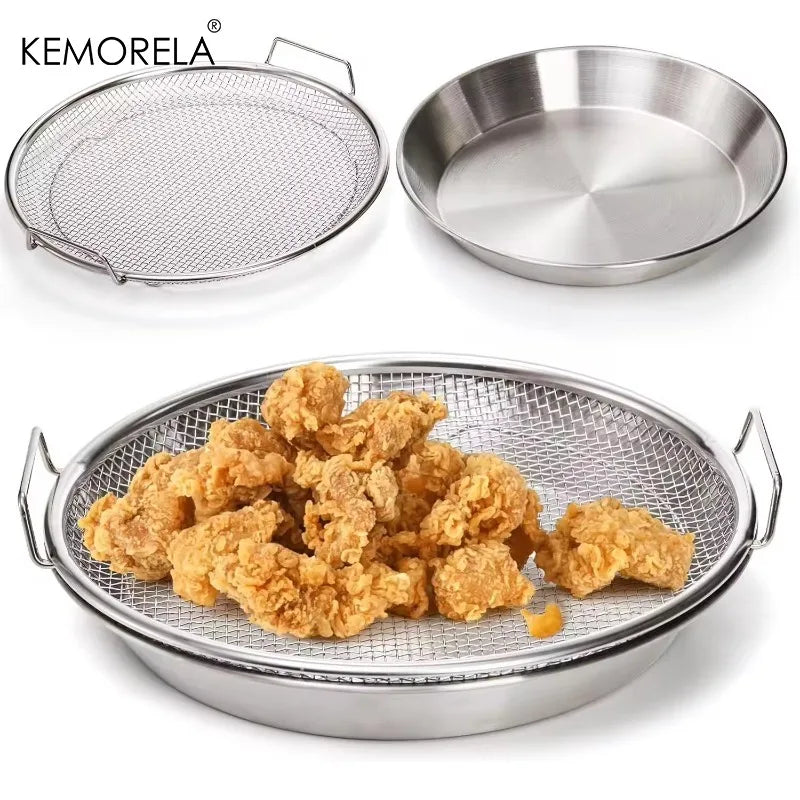 KEMORELA Stainless Steel Oil Filter Strainer Basket & Handle Kitchen Strainer Basket Axl