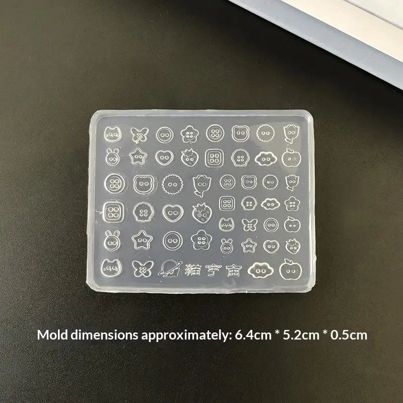 3D Button Nail Art Silicone Mold – DIY Resin Charm Tool Nail Art Mold Axl A2