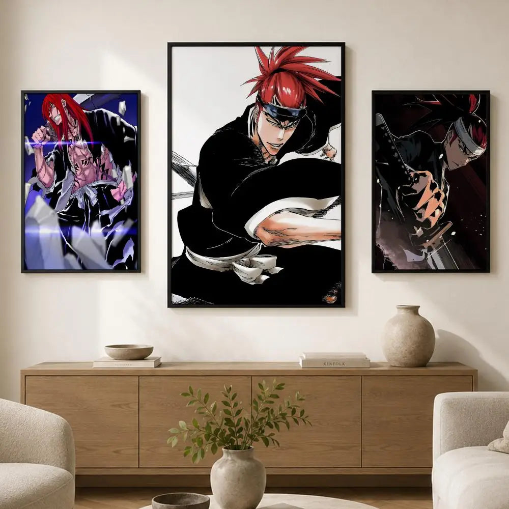 Renji Abarai Anime Poster – Waterproof Self-Adhesive Wall Art Anime Wall Poster Axl