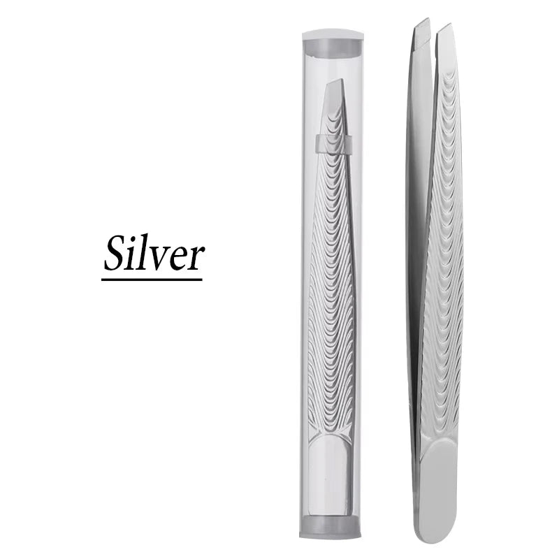 Stainless Steel Eyebrow Tweezer – Precision Hair Removal Tool Precision Tweezer Axl MJ-05--S