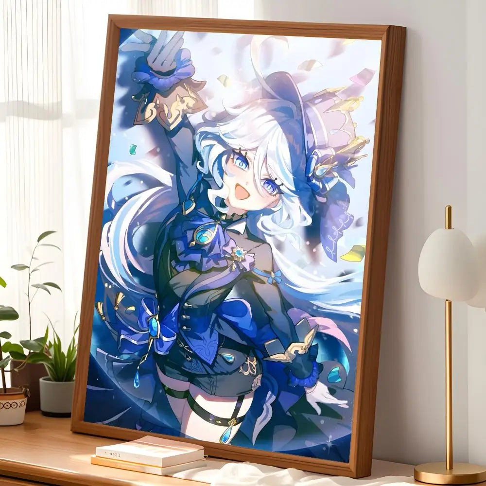Furina Genshin Impact Self-Stick Wall Poster – HD Waterproof Wall Art Poster Axl