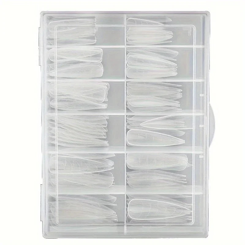 120 Pcs Crystal Nail Extension Mold Tips with Scale | Paper-Free Nail Extension Molds Axl