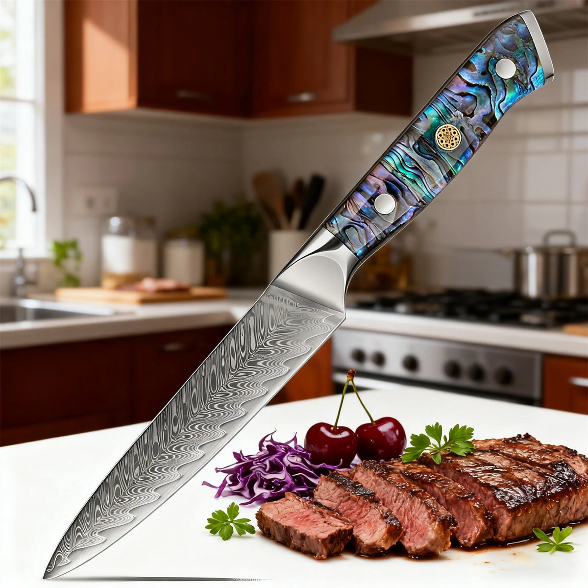 67-Layer Damascus Steel Chef's Knife – Sharp Kitchen Knife Damascus Kitchen Knife Axl