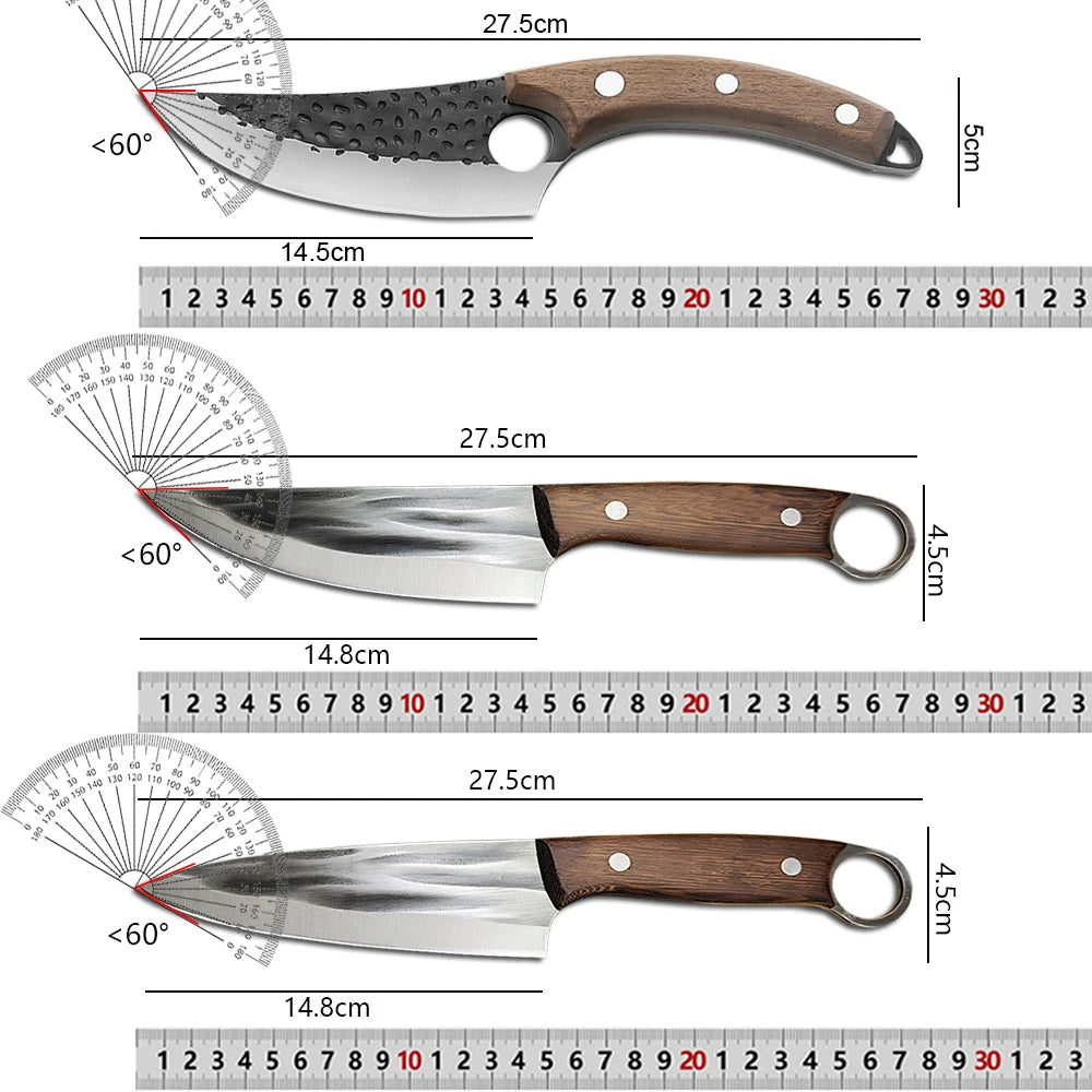 Stainless Steel Chef & Boning Knife with Wooden Handle Kitchen Knife Axl