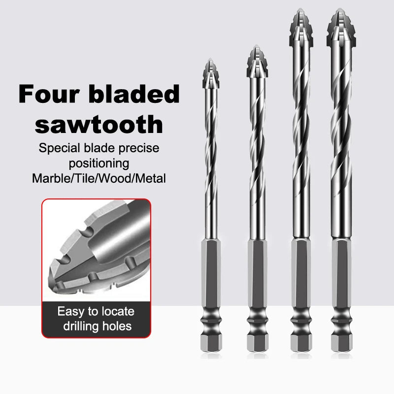 7-Pc Tungsten Steel Drill Bit Set – Tile, Glass & Concrete Drill Bit Set Axl