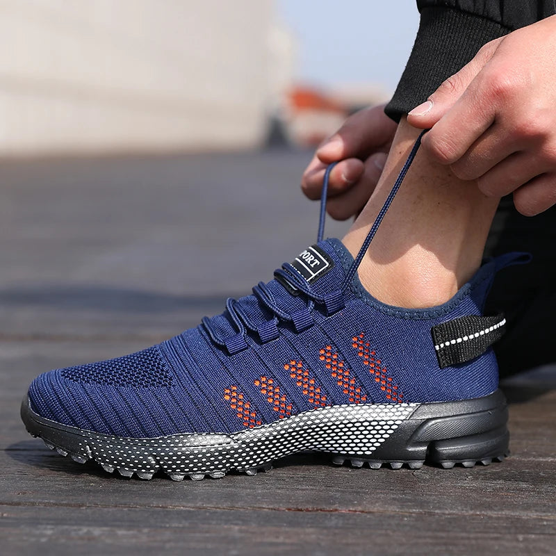ZULIWAGN Men's Lightweight Lace-Up Casual Sneakers & Walking Shoes Men's Casual Sneakers Axl Blue 39