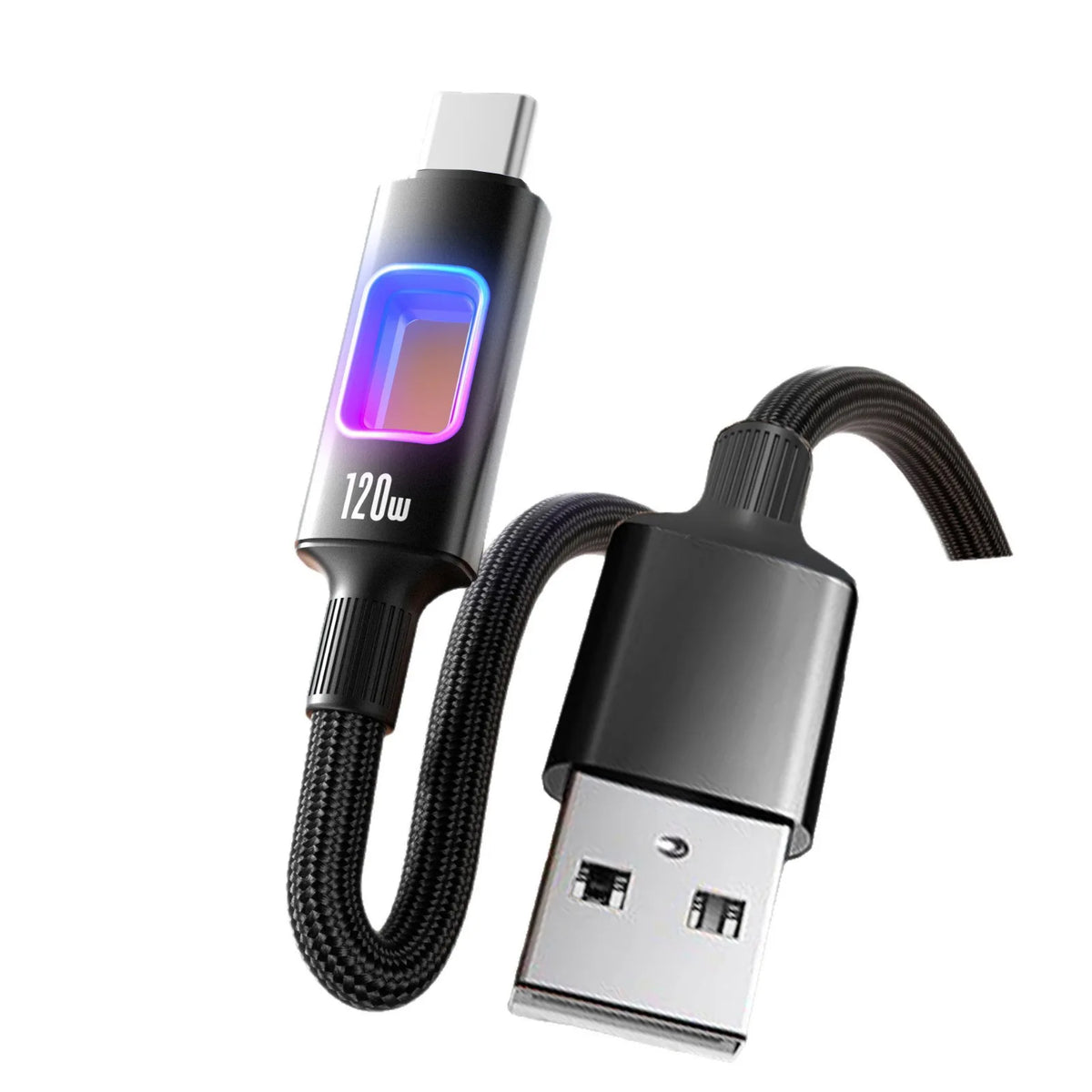 HKNA 1.5m USB-C Cable 120W PD Fast Charging – MacBook & iPhone USB-C Charging Cable Axl black 2m