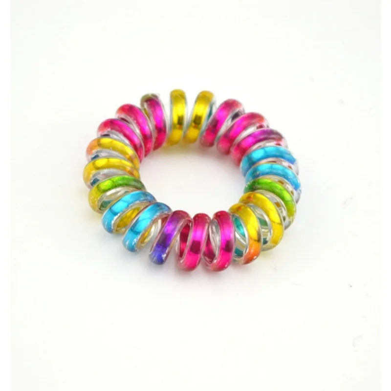 10-Pack Telephone Wire Elastic Hair Bands & Scrunchies 3.5cm Elastic Hair Bands Axl