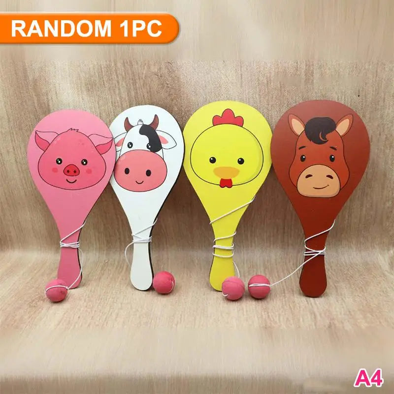 Wooden Paddle Ball Set – Elastic String Hand-Eye Coordination Toy Paddle Ball Toy Axl A4
