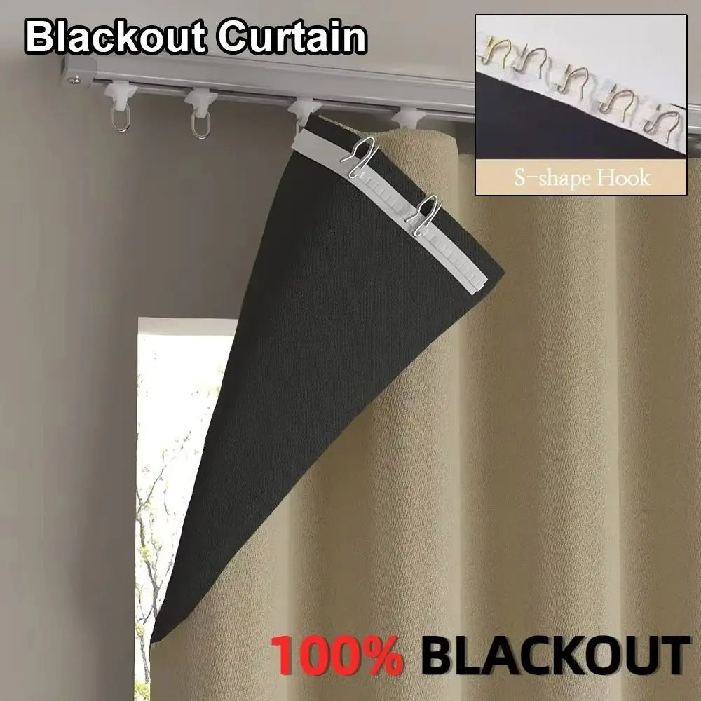 Blackout Hook Curtain Panel – 90% Light Blocking Bedroom Blackout Curtain Panel Axl