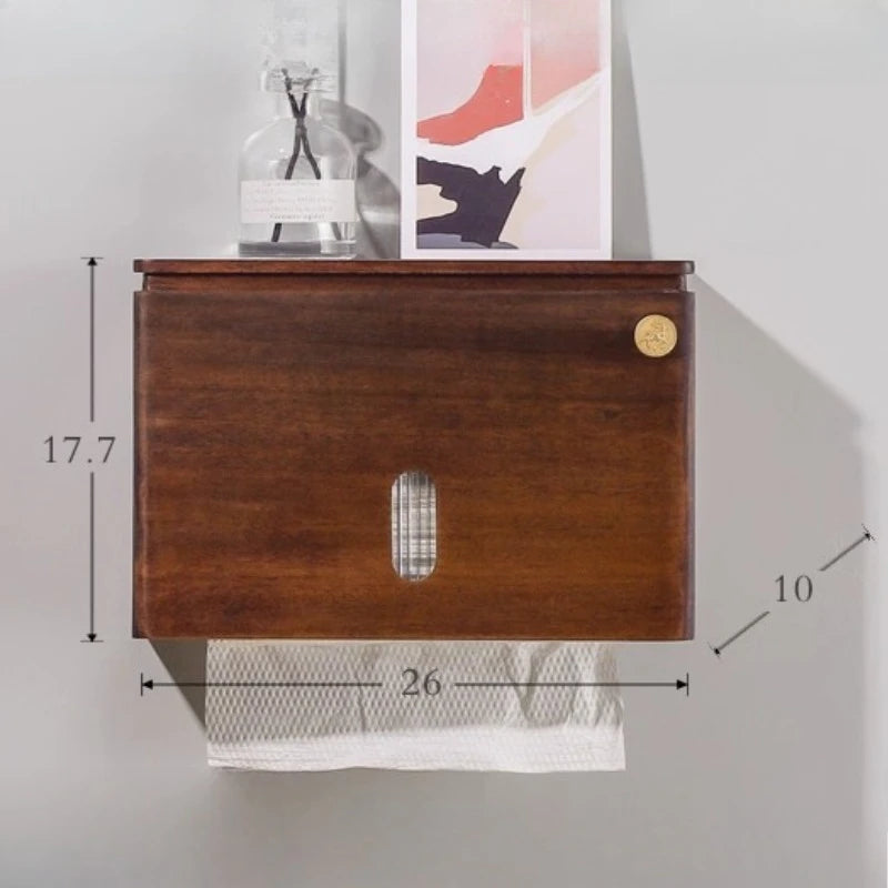 Solid Wood Wall-Mounted Tissue Box – Retro Napkin Holder Tissue Box Holder Axl