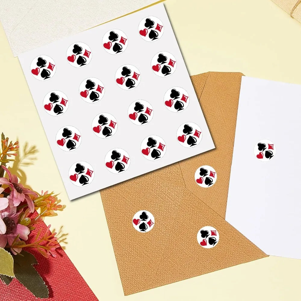 128-Piece Casino Theme Round Dot Stickers – Waterproof Decals Craft Sticker Decals Axl