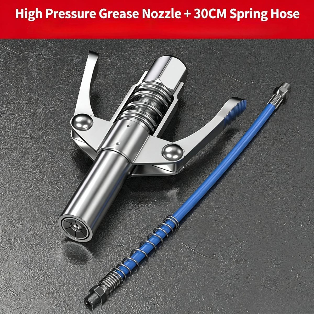 10,000 PSI Quick-Release Grease Gun Coupler 1/8 NPT Grease Gun Coupler Axl High Pressure Grease 14 mm