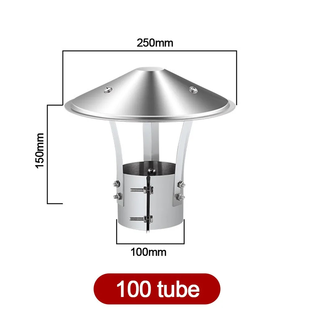 Stainless Steel Chimney Rain Cap 75–160mm | Drain Pipe Cover Chimney Rain Cap Axl 100 tube