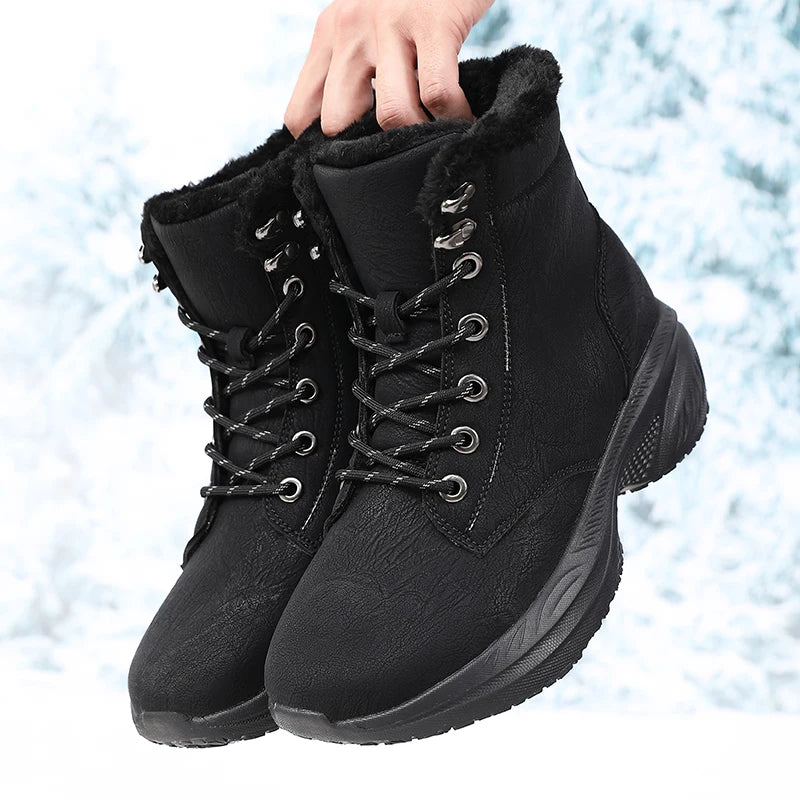 Women's Winter Snow Boots Wedge Lace-Up Warm Waterproof Women's Snow Boots Axl 43 black