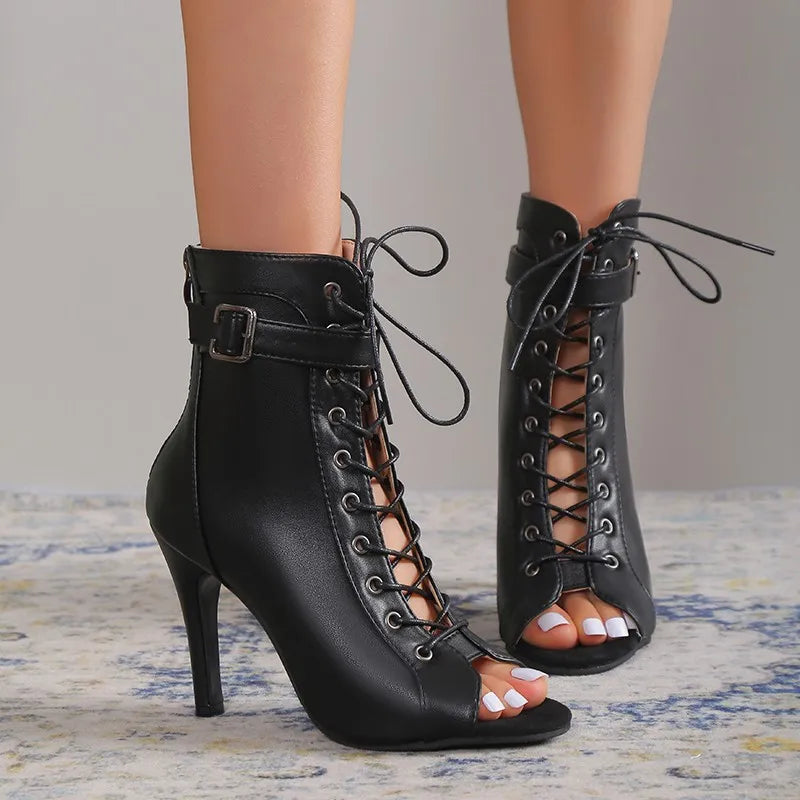 Women's Peep Toe Stiletto Sandals – High Heel Fashion Pumps Stiletto Heel Sandals Axl black 43