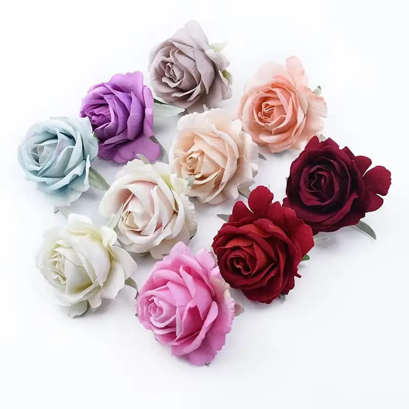 Artificial Silk Rose Heads 5 or 10 Pcs – DIY Wedding Decor Artificial Silk Flowers Axl