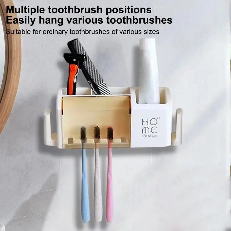No-Drill Wall-Mounted Toothbrush Holder – 5-Slot Rack Toothbrush Holder Axl