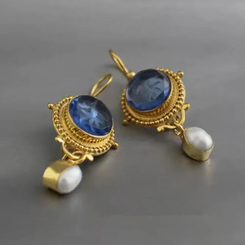 Huitan Vintage Pearl Drop Earrings – Bohemian Women's Jewelry Drop Earrings Axl