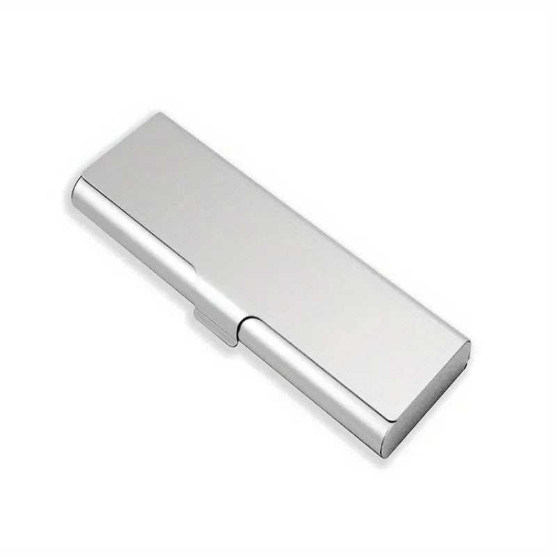 Metal Aluminum Pencil Case – Slim Student Pen Box, 5 Colors Metal Pencil Case Axl Silver