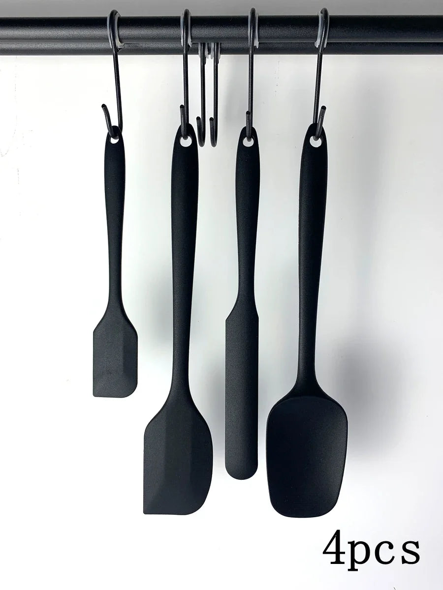 4-Piece Silicone Spatula Set – Heat Resistant Kitchen Utensils Silicone Spatula Set Axl black Option14