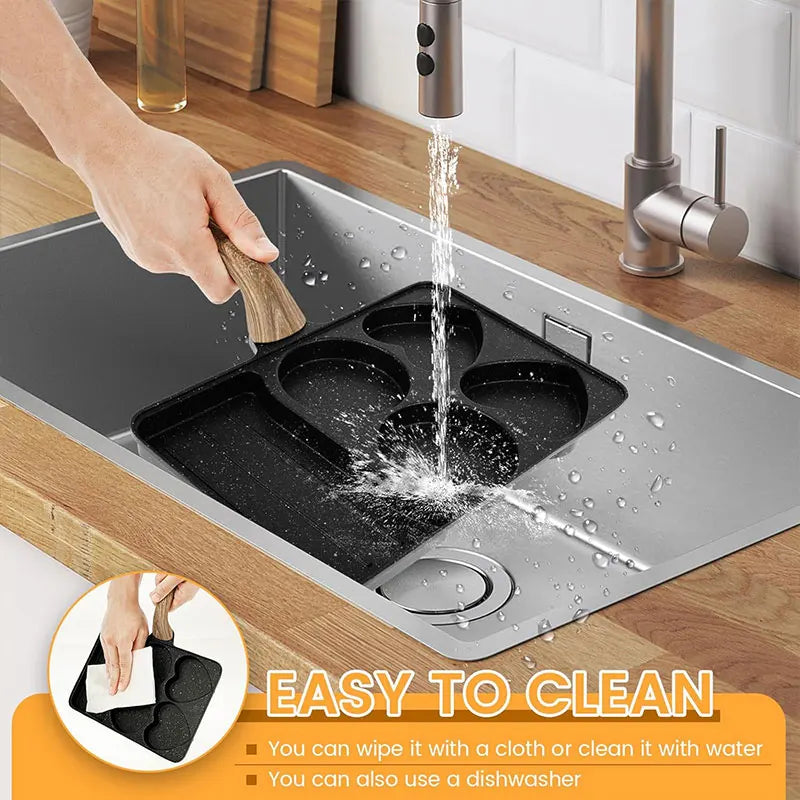 5-in-1 Maifanstone Nonstick Divided Egg & Breakfast Grill Pan Divided Nonstick Pan Axl