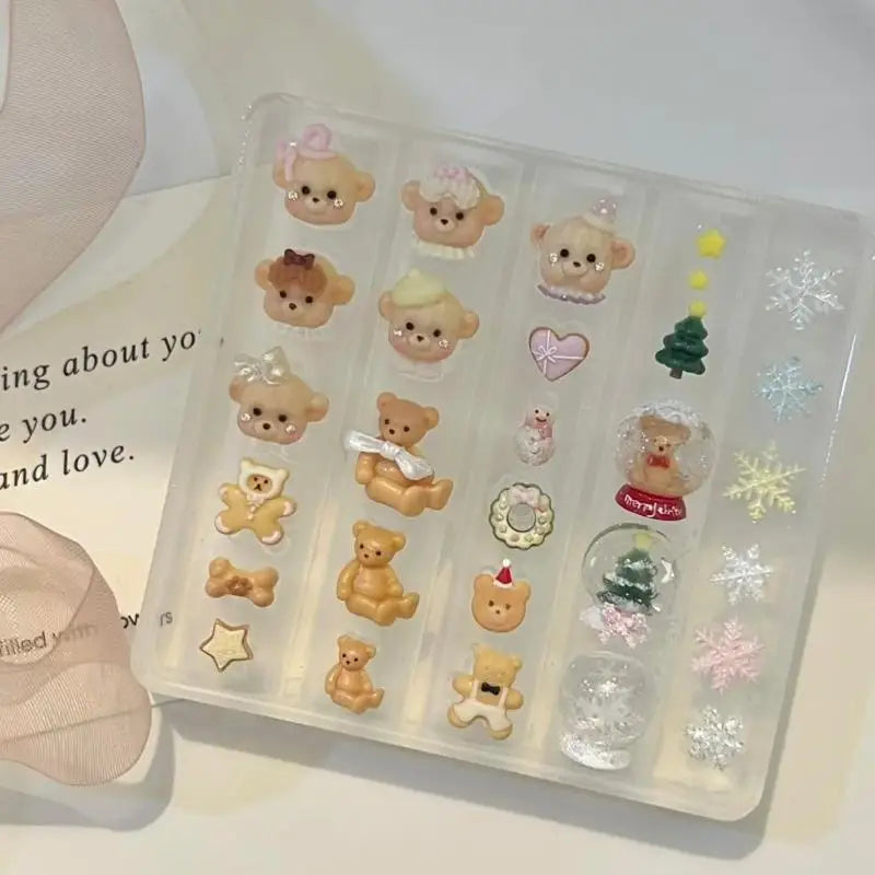 3D Silicone Nail Art Mold – Flower Butterfly Clover Design Nail Art Mold Axl A3