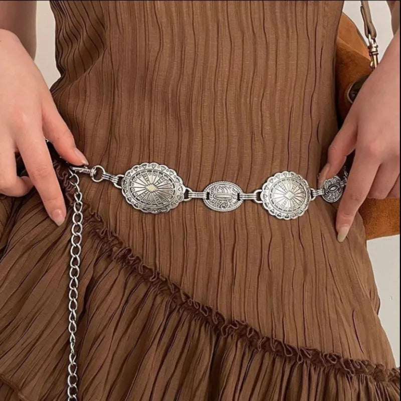 Bohemian Metal Waist Chain Belt – Ethnic Retro Body Jewelry Waist Chain Belt Axl