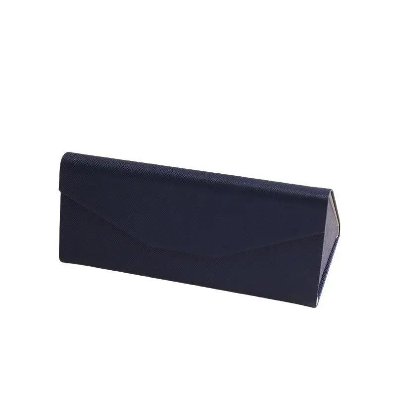 Foldable Triangle Eyeglass Case – Waterproof PU Leather Eyeglass Case Axl Deep blue