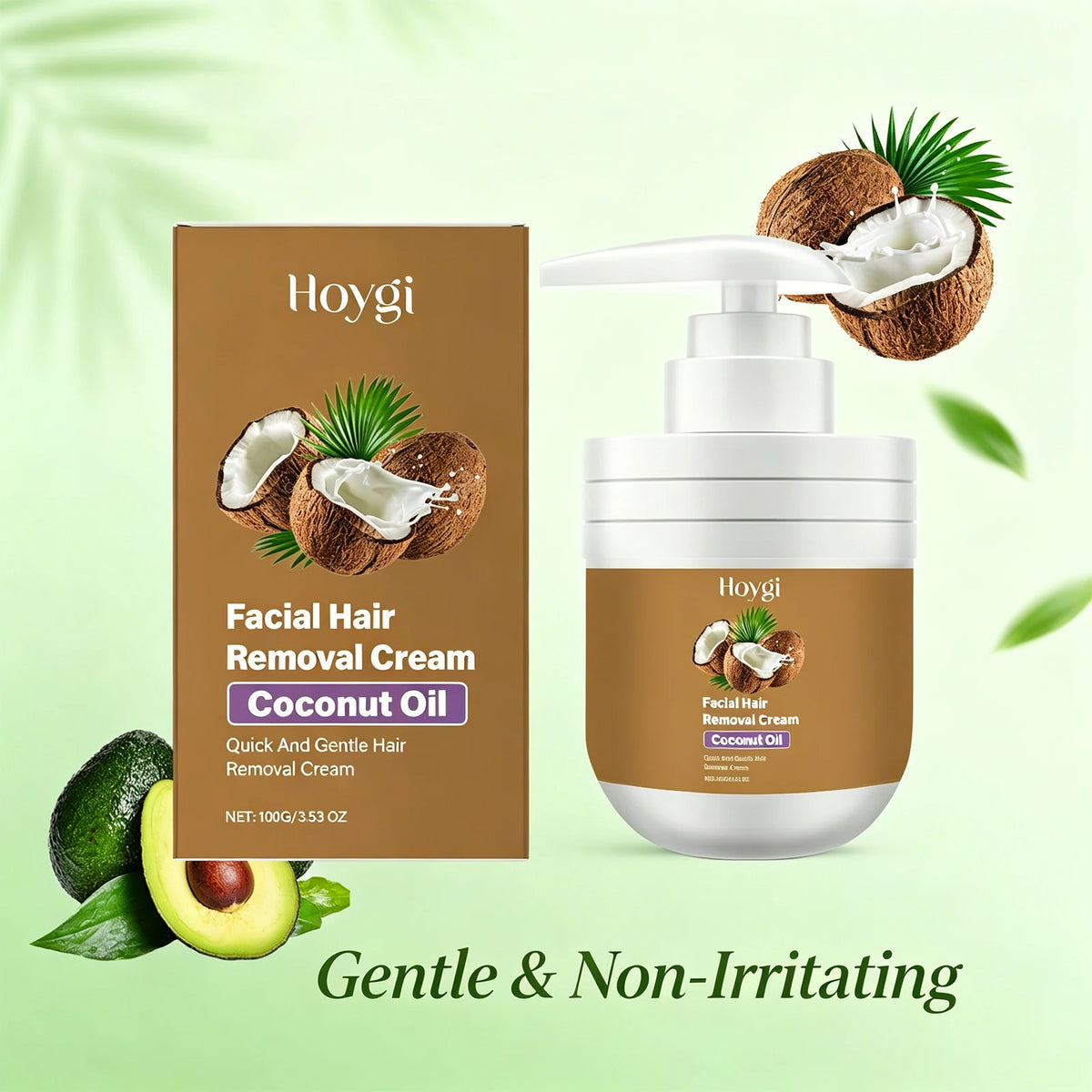 Coconut Hair Removal Cream – Lip & Chin, 100g Gentle Formula Hair Removal Cream Axl