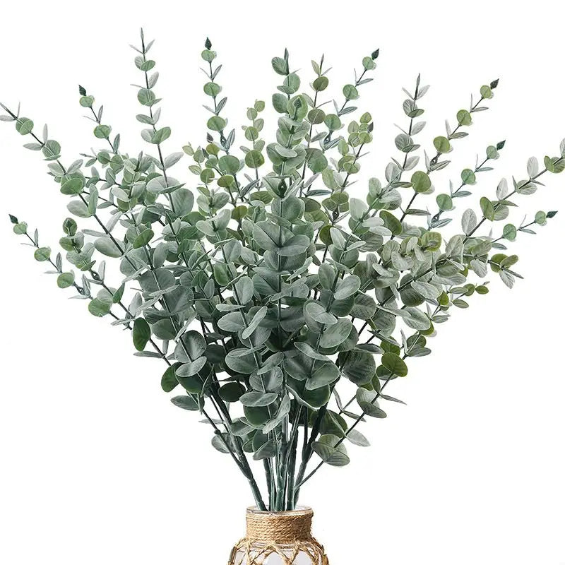 6 Artificial Eucalyptus Branch Stems – Faux Greenery Decor Artificial Greenery Stems Axl