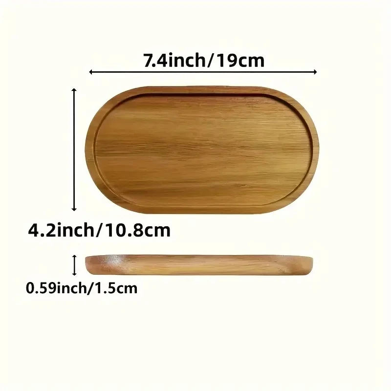 Solid Wood Fruit & Snack Serving Tray – Multi-Size Wooden Plate Wooden Serving Tray Axl Random wood grain C