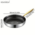 KEMORELA 316 Stainless Steel Honeycomb Non-Stick Wok Frying Pan Stainless Steel Frying Pan Axl 30cm