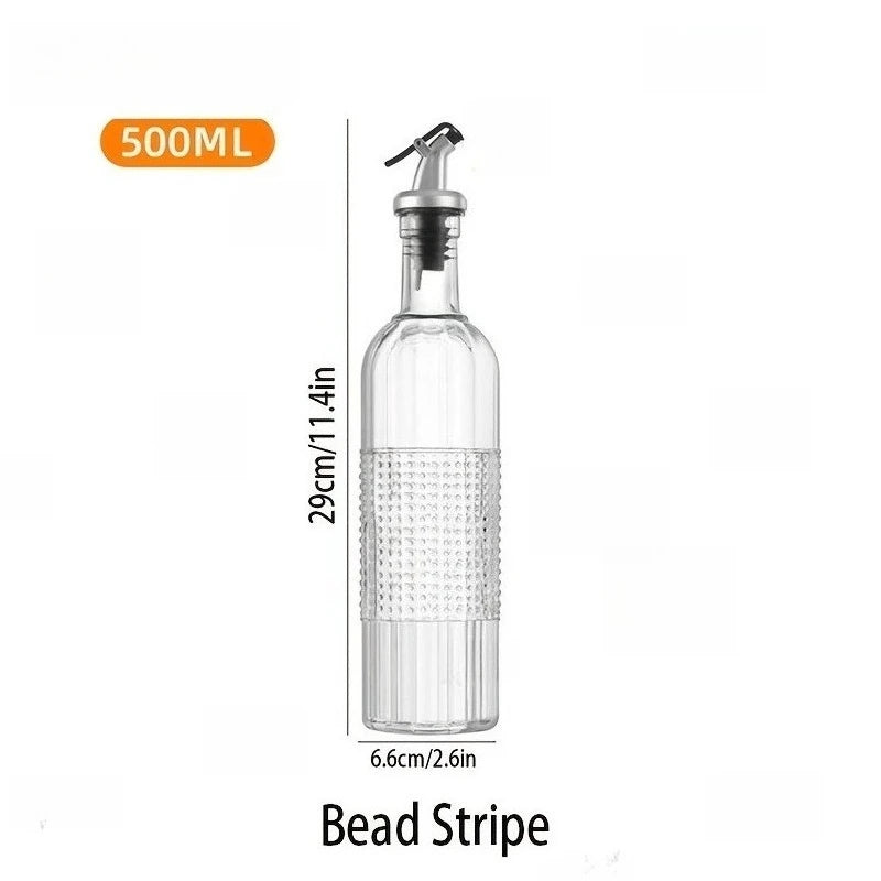 KEMORELA Glass Olive Oil Decanter – Leak-Proof Pouring Spout Oil Decanter Bottle Axl A