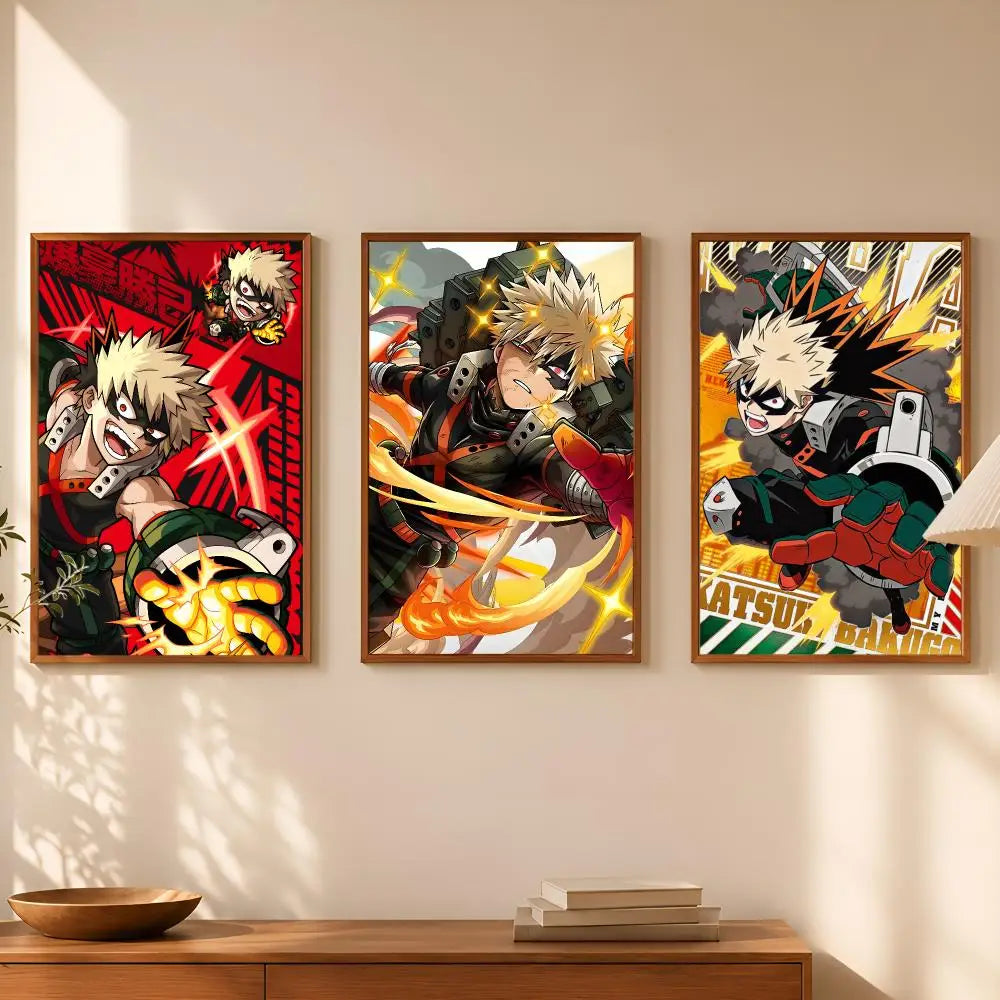 Katsuki Bakugo Self-Stick HD Anime Wall Poster – Waterproof Anime Wall Poster Axl