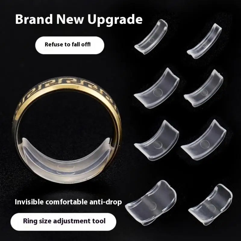 8-Size Silicone Ring Size Adjuster Set – Invisible Clear Resizer Ring Size Adjuster Axl