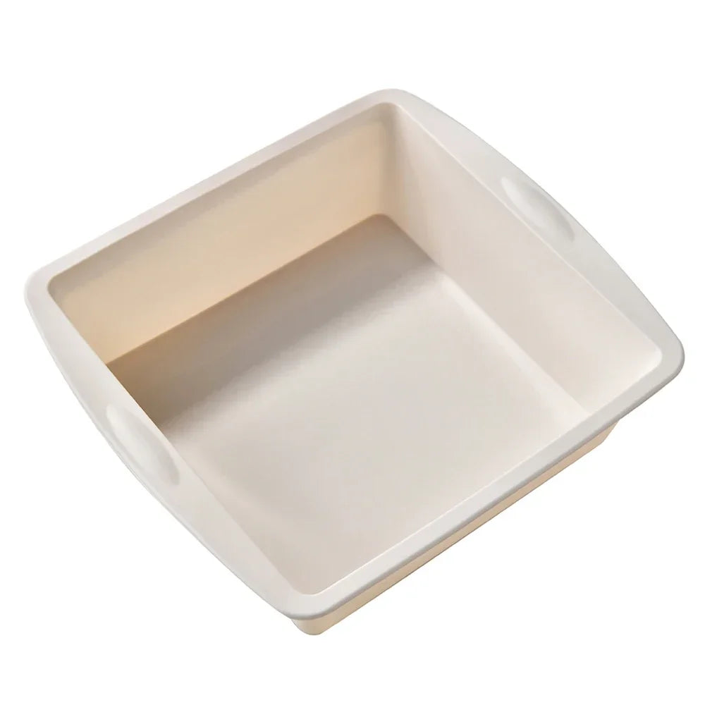 Silicone Square Cake Pan – Non-Stick Brownie Mold, Oven Safe Silicone Baking Pan Axl 1Pc White