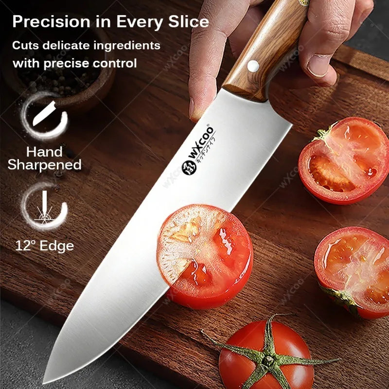WXCOO Chef's Knife – 5Cr15Mov Stainless Steel Kitchen Knife Professional Chef's Knife Axl
