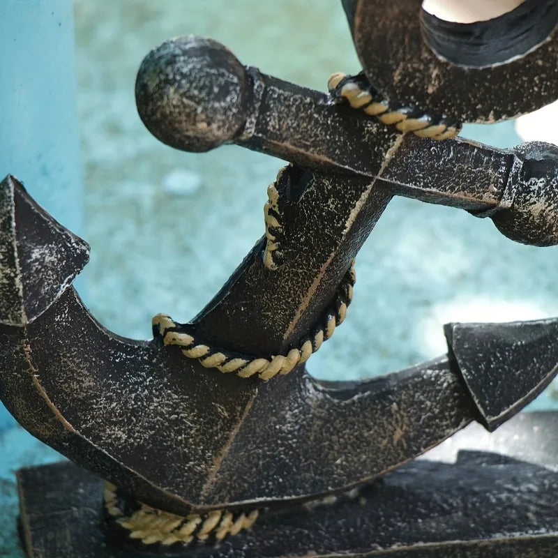 Retro Ship Anchor Resin Sculpture – Nautical Home Décor Resin Nautical Sculpture Axl