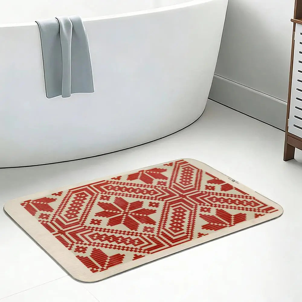 Swedish Folk Art Diatomite Bath Mat – Quick Dry & Non-Slip Diatomite Bath Mat Axl