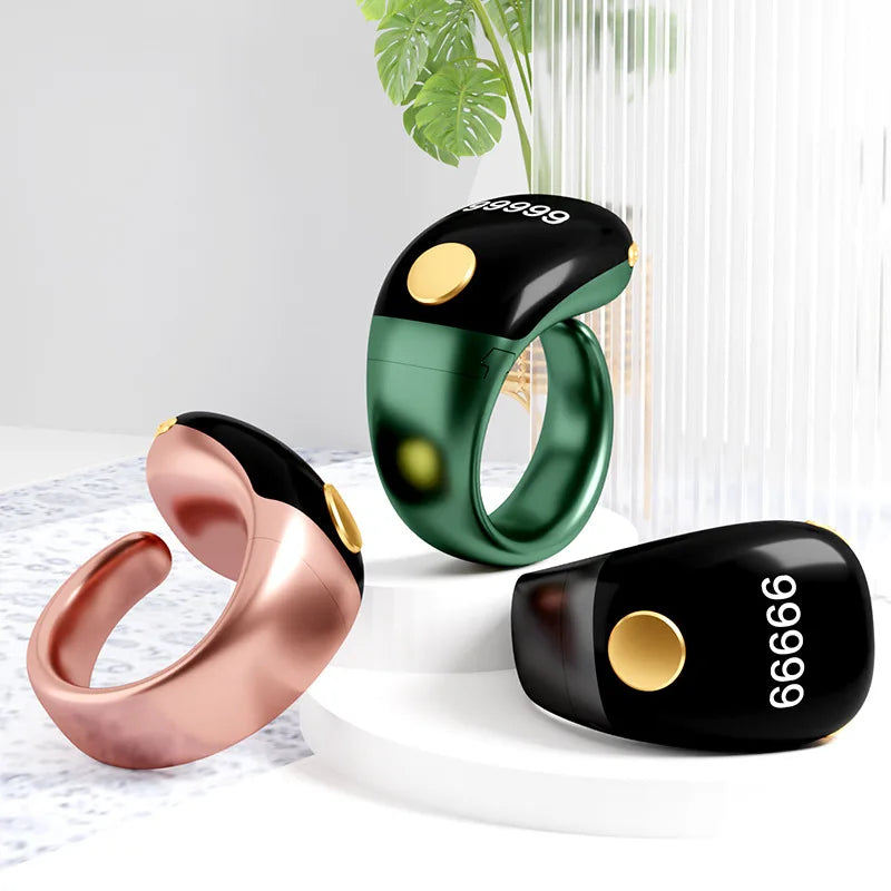 Rechargeable Smart Ring – Multifunctional Electronic Counter Smart Ring Wearable Axl black