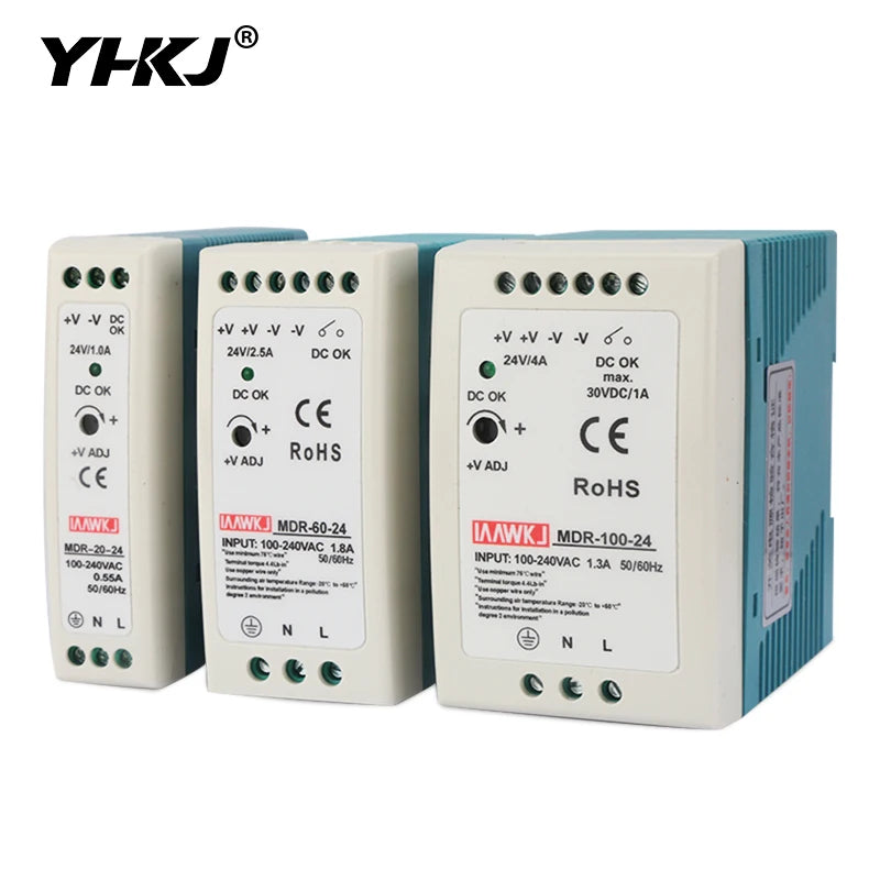 MDR DIN Rail Power Supply 5V 12V 24V | 10W–100W DC Switch DIN Rail Power Supply Axl