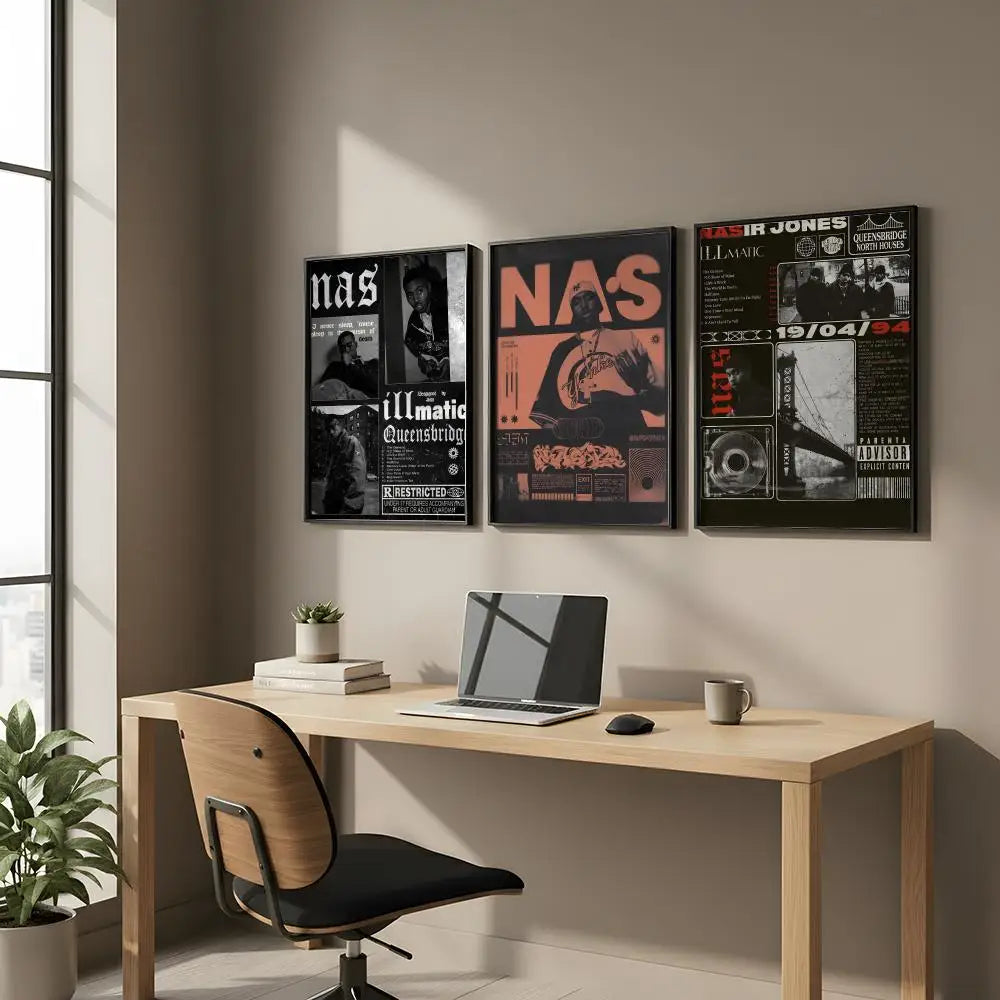Nas Hip-Hop Art Poster – HD Self-Adhesive Wall Sticker Décor Wall Art Poster Axl