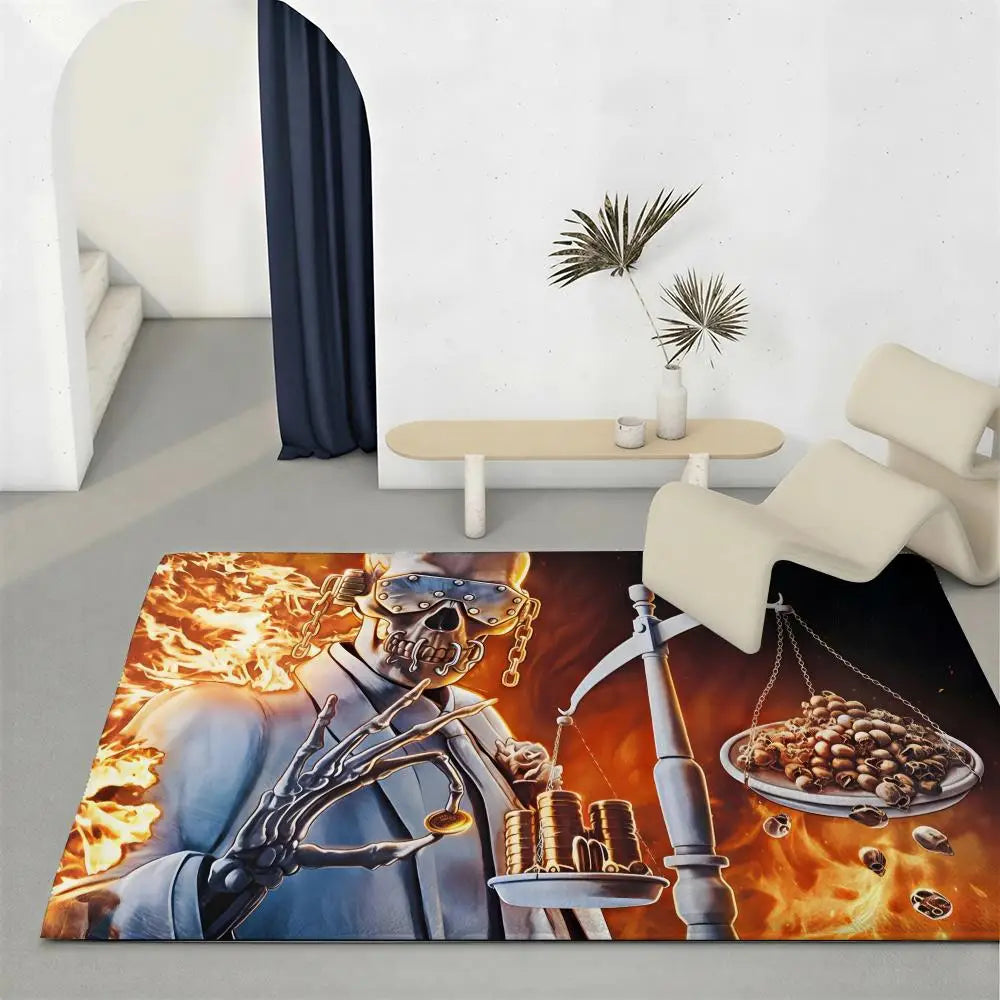 Megadeth Flannel Floor Mat – Non-Slip Soft Indoor Doormat Rug Flannel Floor Mat Axl White2 50x80cm